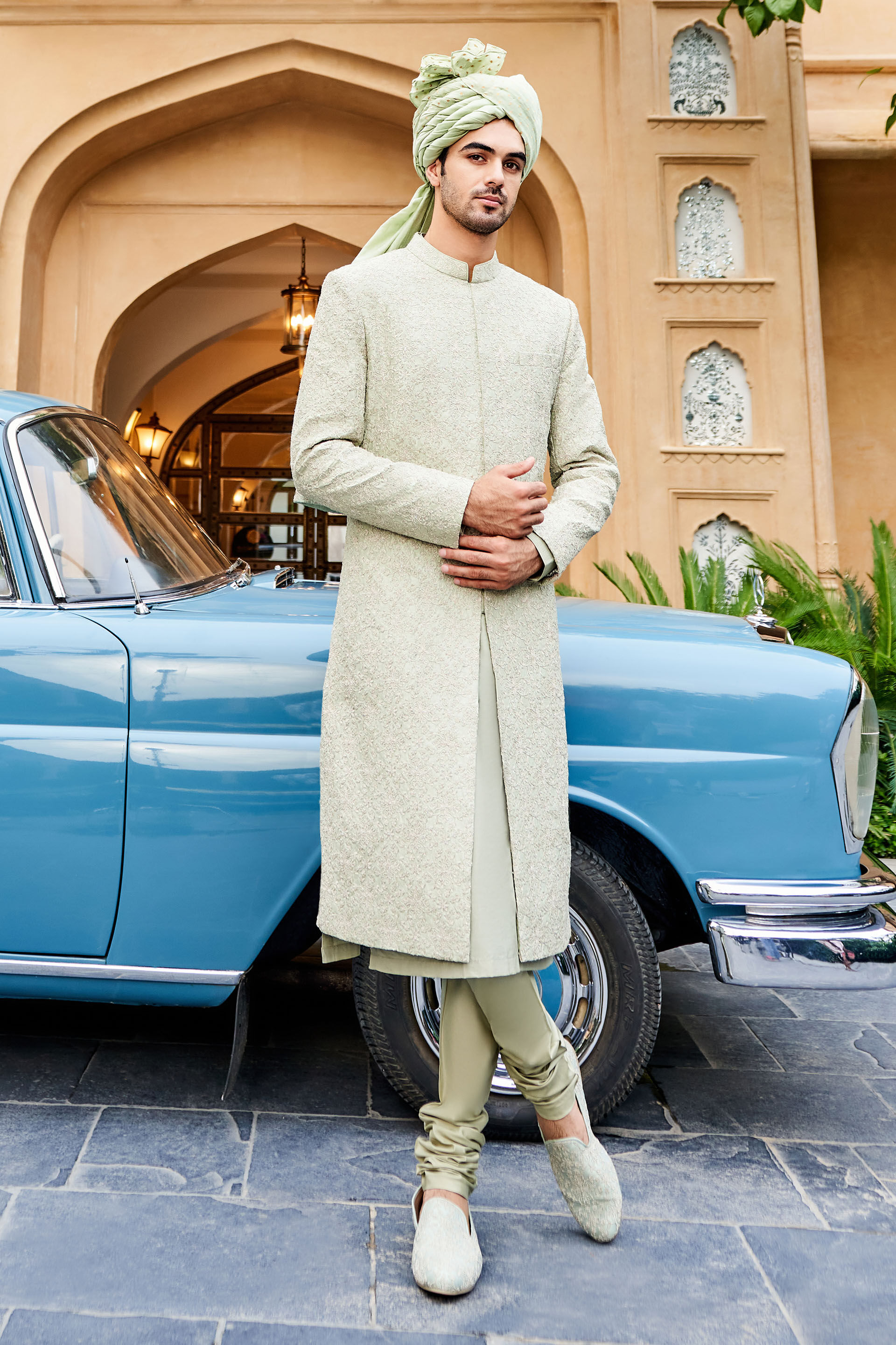 Firouz Sherwani - Sage Green, Sage Green, image 1
